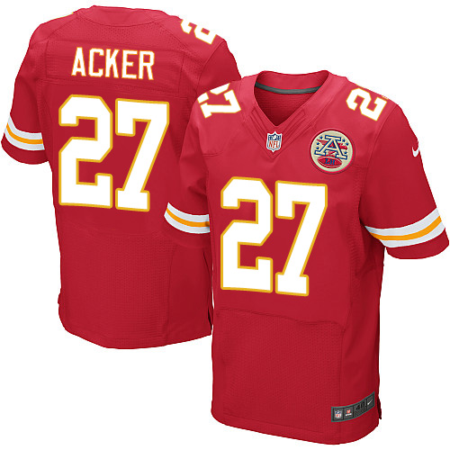 Men's Elite Kenneth Acker Nike Jersey Red Home - #27 NFL Kansas City Chiefs